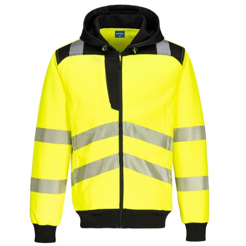 Portwest PW3 Hi-Vis cipzáras kapucnis pulóver